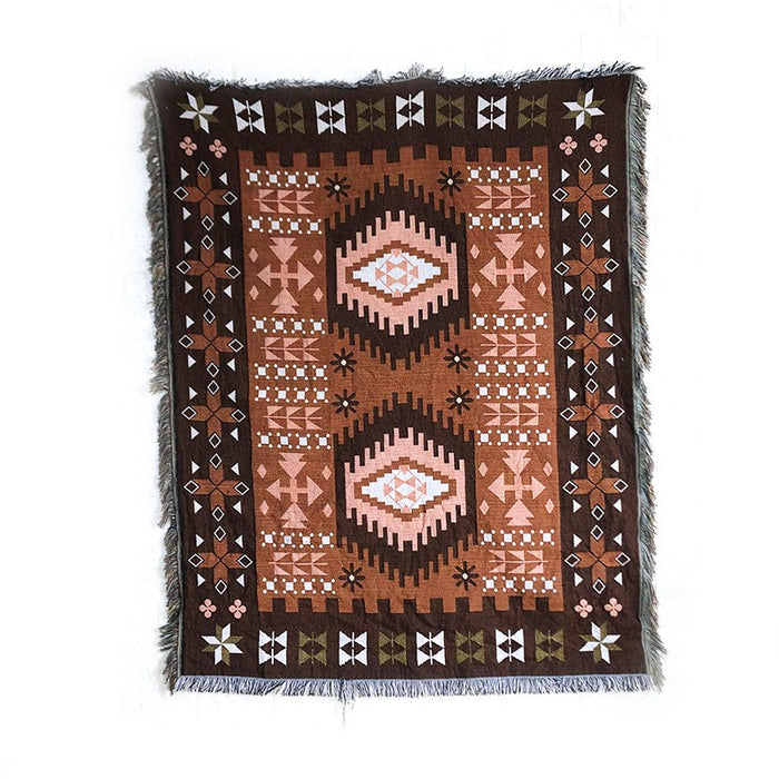 Volamor- Bohemian Sofa Woven Throw Blankets 160cm - Brown