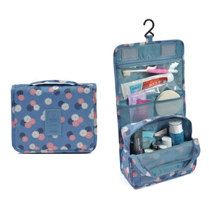 Pract Pack - Floral Portable Waterproof Travel Cosmetic Bag - Grey