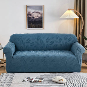 Pract Pack - Jacquard Sofa Cover, Elastic Stretch Couch Protector - Blue