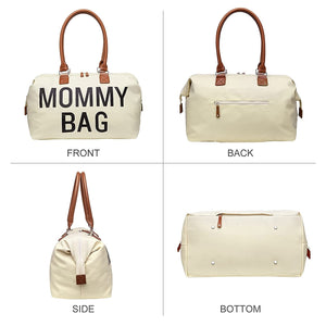 TotoBuds - Adjustable Baby Necessities Mommy Bag with PU Leather Handle - Creamy White