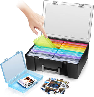 Pract Pack- Photo Storage Box, 18 Inner Extra Large Photo Case for Photo Stickers Stamps Seeds - Multi-Colour