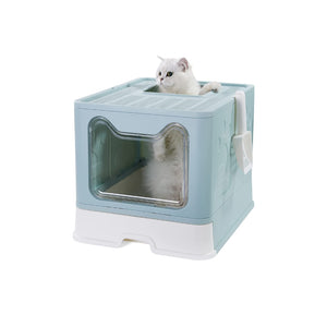WigWagga - Foldable Top Entry Low Ordour Enclosed Cat Litter Box