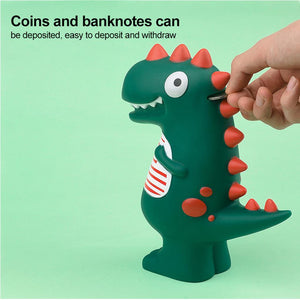 TotBuds- Dinosaurs Piggy Bank, Creative Money Box  21cm- Green