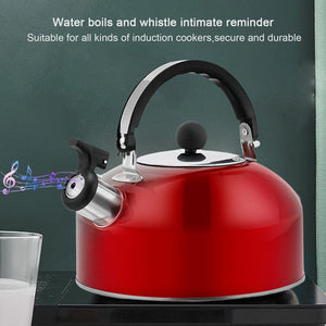 Pruchef - 5L Stainless Steel Whistling Kettle Teapot - Red