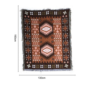 Volamor- Bohemian Sofa Woven Throw Blankets 160cm - Brown