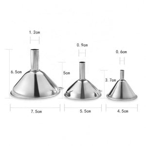 Pruchef - Set of 3 Stainless Steel Funnels - Silver