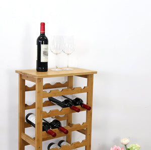 Pract Pack - Bamboo Wine Rack, 7-Tiers Free Standing Display Shelf - 92cm