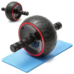 VolaFit- 3Pieces Ab Roller Wheel with Mat, Exercise Home Gym Equipment - Black