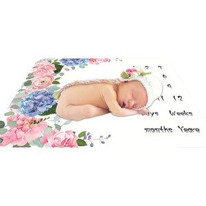 Toto Bubs - Baby Monthly Milestone Blanket - Floral Newborn 12 Month Blanket - Multi-color
