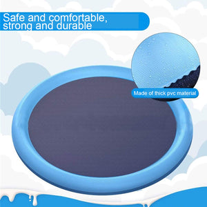 WigWagga - PVC Pet Swimming Pool, Children Splash Water Pad 170cm - Blue