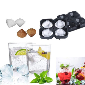 Bar Visor - Diamond Ice Cube Maker Food Grade Silicone Tray Makes 4 Cubes