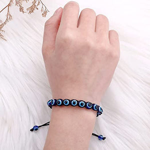 Volamor - Evil Eye Frosted Stone Bracelet - Blue & Black