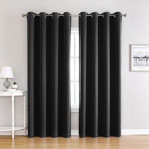 Pract Pack - Single Blackout Curtain, Wrinkle-Free, Rod Pockets - Black