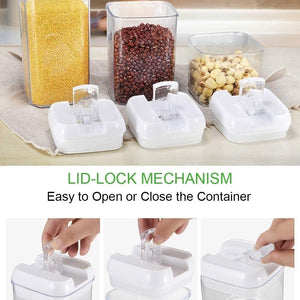 White Food Containers - Set of 7 Airtight Sealed