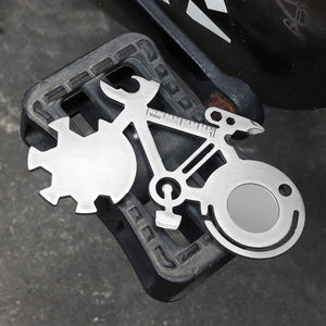 SuaTools - 15-in-1 Multi-purpose Bike EDC Tool Card Outdoor Camping Mini Pocket Tool - Silver