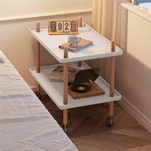 Pruchef - Double Layer Rolling Corner Table Trolley - White