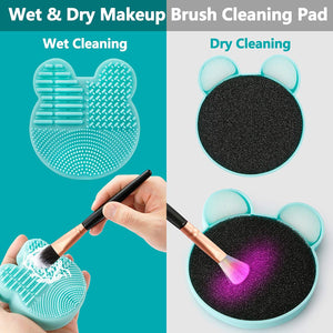 Makeup Brush Cleaning  Silicone Pad Mat 8.5cm– Mint Green