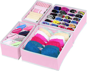Pract Pack - 4 Piece Set Underwear Drawer Organizer Storage Compartments