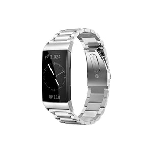 Volamor - Fitbit Charge3/4 Smart Stainless Steel Bracelet Strap - Silver