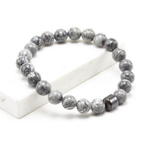 Volamor - Natural Gemstone Jasper and Magnetic Hematite Bracelets