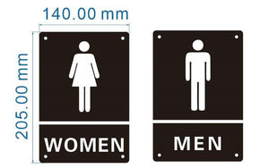 Nerdy Admin - Bathroom Restroom Toilet Signs Set Men and Women - 14x20cm