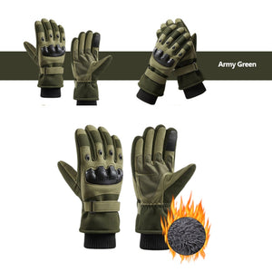 Herqona- Tactical Military Gloves Warm Protective Shell Gloves - Army Green