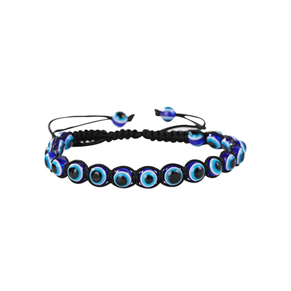 Volamor - Evil Eye Frosted Stone Bracelet - Blue & Black – Melika Brands