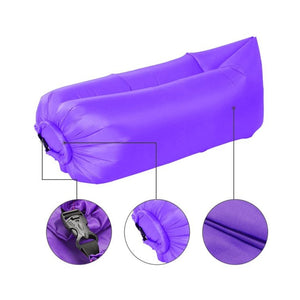 Inflatable Lounge Sofa PVC Blow-Up Pouch Couch - Purple