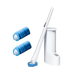 Pract Pack - Wall Mounted Disposable Toilet Brush Holder Kit Set - White