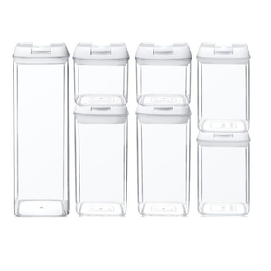 White Food Containers - Set of 7 Airtight Sealed